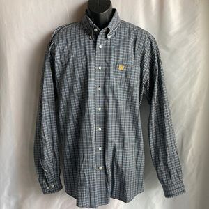 Cinch Blue and White Plaid Casual Button Down Shirt